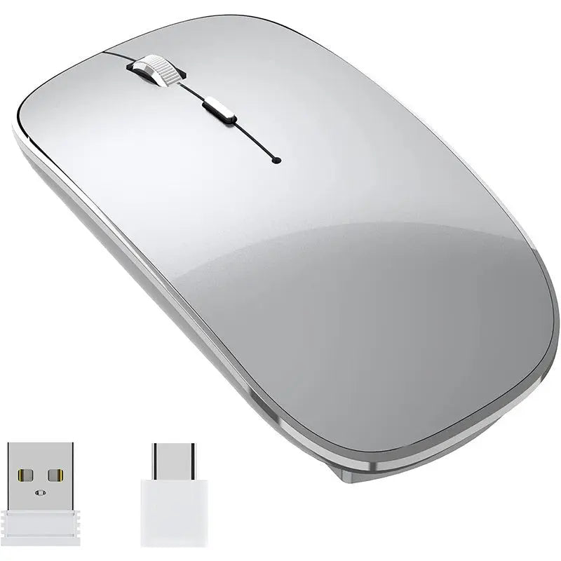 Wireless Charging Mouse Portable Mute Wireless Mouse USB And Type-C Dual Mode Wireless Mouse Adjustable DPI Laptop For Mac; MacBook; Android; PC - VINE GLOBAL