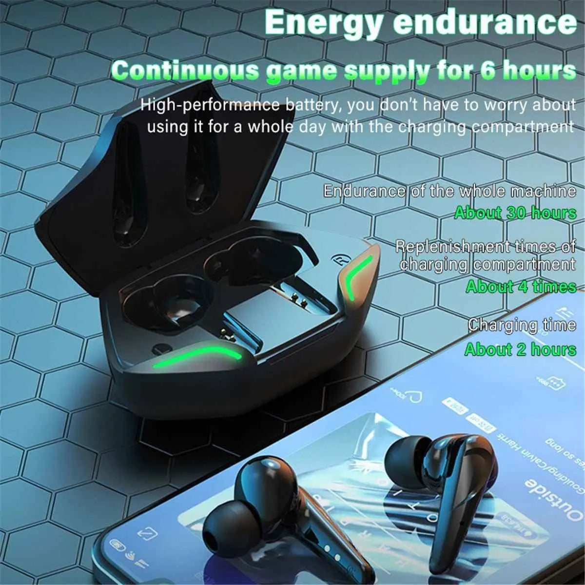 G11 bluetooth Earphones Gaming Headsets Low Latency Wireless Headphones Stereo Bass Earbuds Gamer Earbuds with Mic Waterproof - VINE GLOBAL