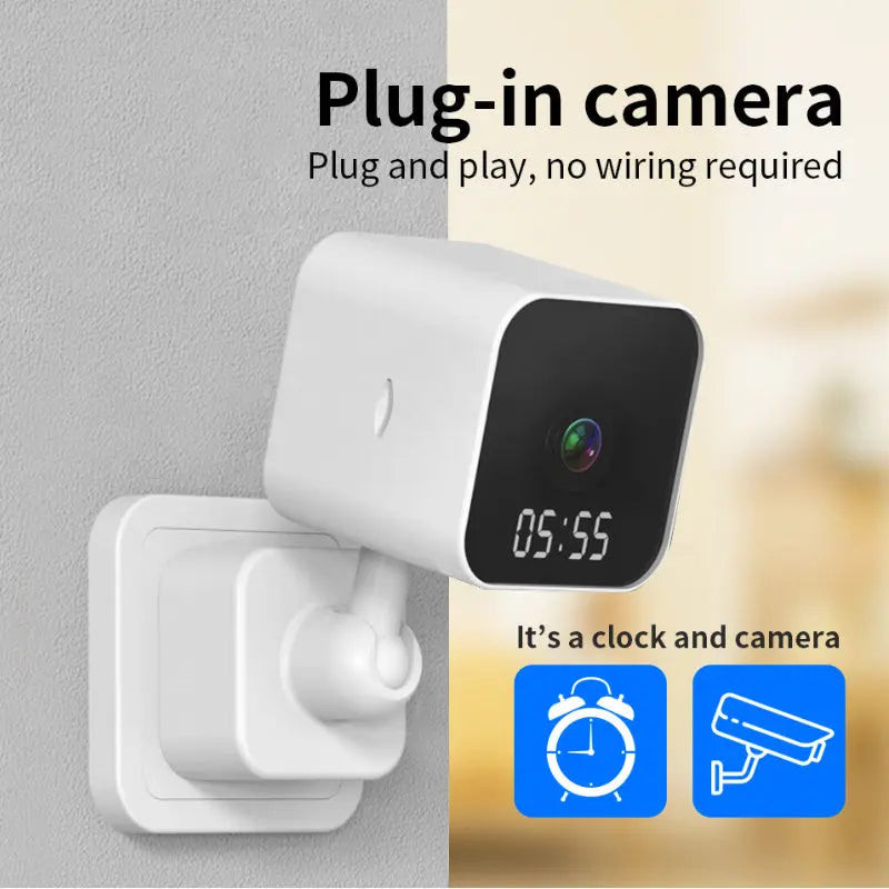 K01 1080p Wall Plug Camera Surveillance Video Voice Recorder IP Cam Indoor Home Security Clock Cameras Random Color Hidden built in 32GB - VINE GLOBAL