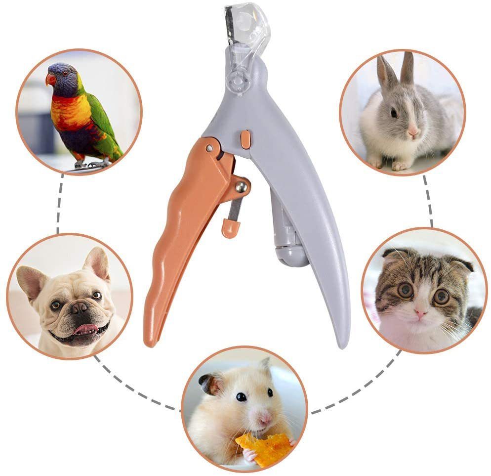 LED Light Pet Nail Clipper- Great for Trimming Cats & Dogs Nails & Claws; 5X Magnification That Doubles as a Nail Trapper; Quick-Clip; Steal Blades - VINE GLOBAL