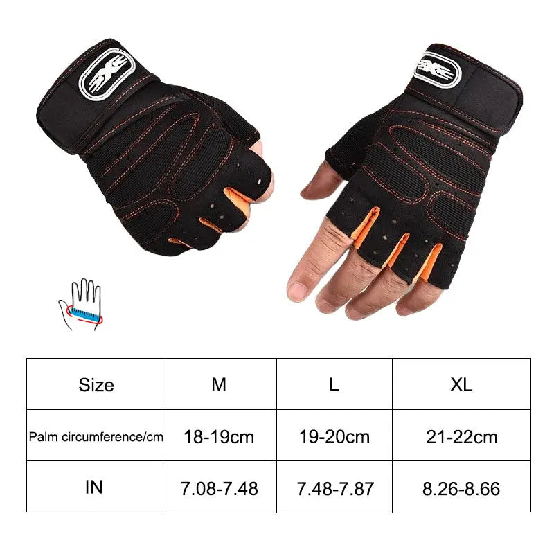 Gloves Weight Exercises Half Finger Lifting Gloves Body Building Training Sport Gym Fitness Gloves for Men Women - VINE GLOBAL