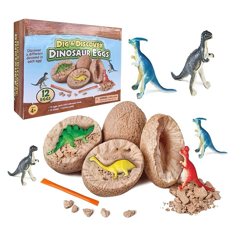 Easter Eggs Surprise Gift; Boy Girl Dinosaur Fossil Archaeological Dig Children's DIY Handmade Treasure Digging Toys - VINE GLOBAL