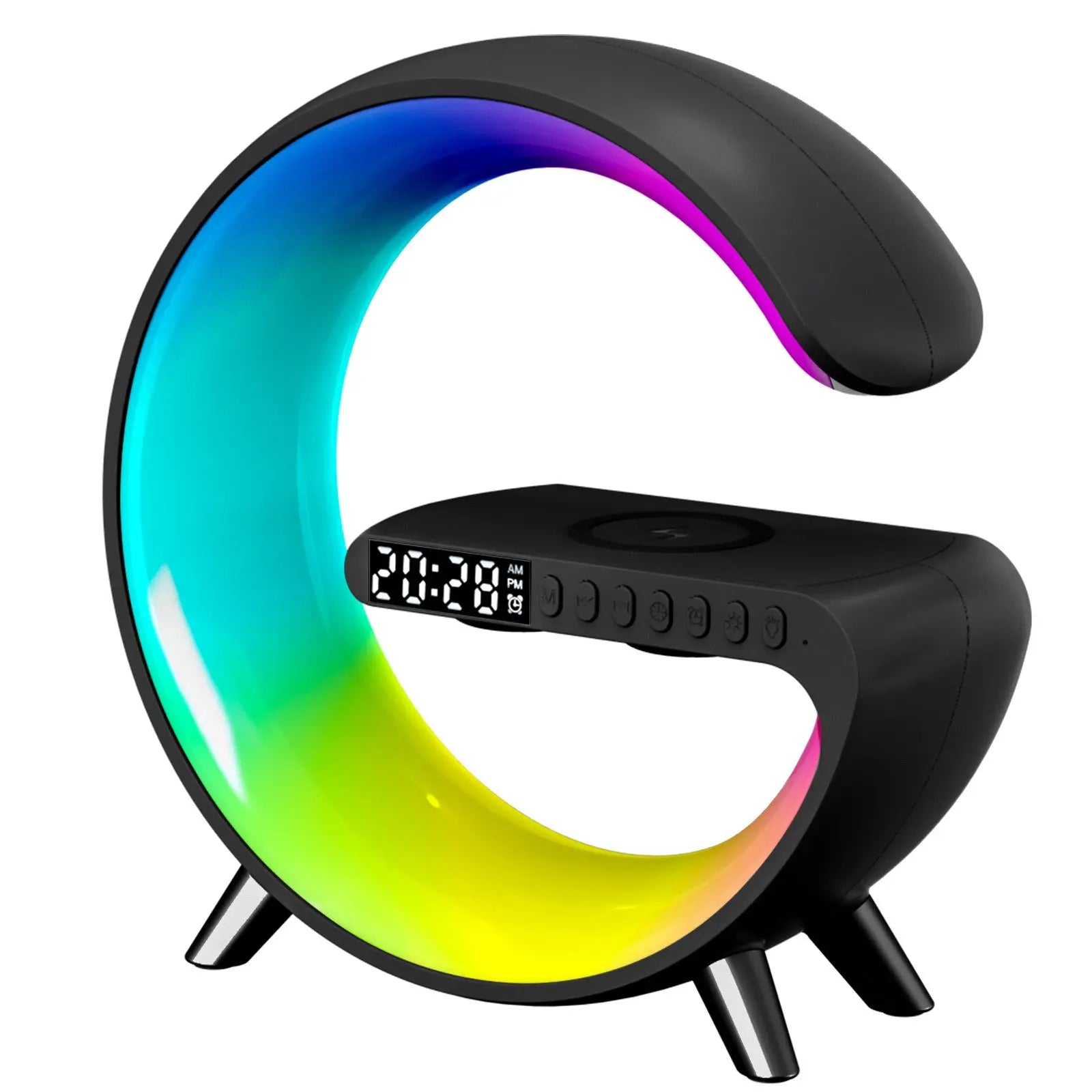 RGB Light Bar Smart Light Sunrise Alarm Clock; Dimmable Table Lamp With Fast Wireless Charger Alarm Clock For Heavy Sleepers Adults For Bedroom; Dorm; Gift - VINE GLOBAL