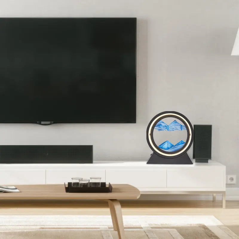 3D Hourglass LED Lamp 360° Moving Sand Art Table Lamp Sandscapes Quicksand Night Light Living Room Accessories Home Decor Gifts - VINE GLOBAL