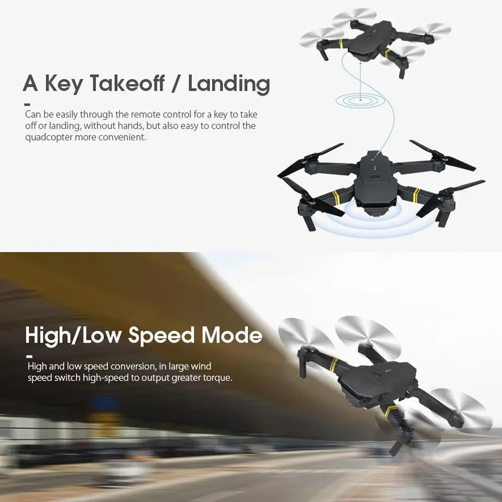 E58 Drone 1080P HD Camera WiFi Collapsible RC Quadcopter Helicopter Toy - VINE GLOBAL