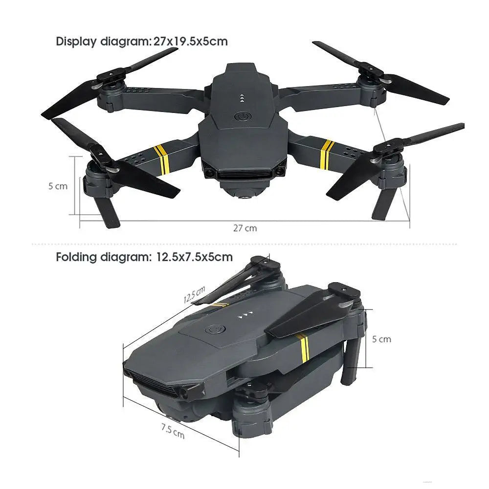 E58 Drone 1080P HD Camera WiFi Collapsible RC Quadcopter Helicopter Toy - VINE GLOBAL