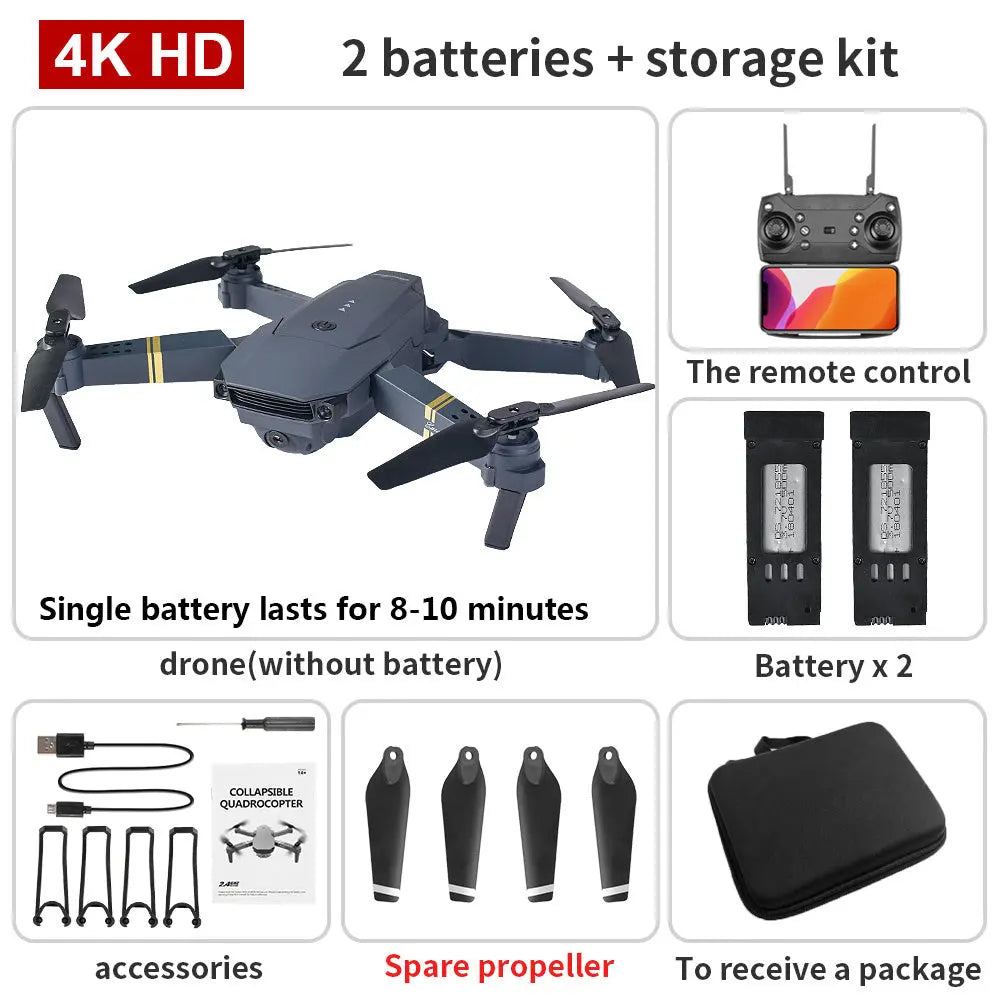 E58 Drone 1080P HD Camera WiFi Collapsible RC Quadcopter Helicopter Toy - VINE GLOBAL