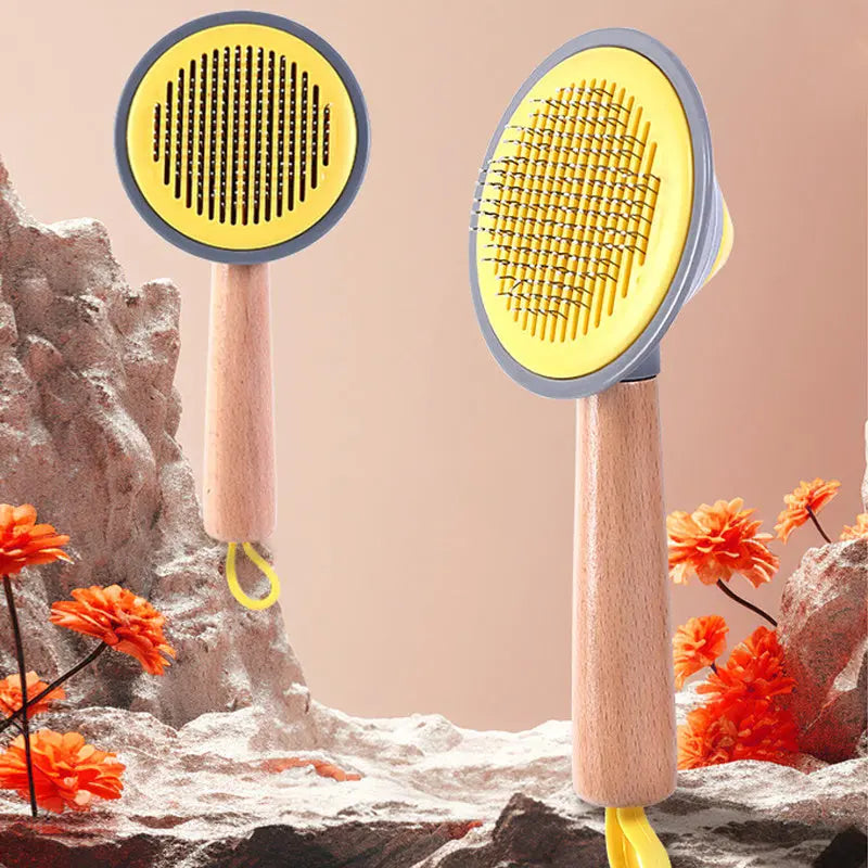 OneKey Pet Hair Remover Comb Pet Comb Grooming Brush Pet Hair Cleaner Brush Cat Shedding Brush Self Cleaning Slicker For Long & Short Hair Cats And Dogs - VINE GLOBAL