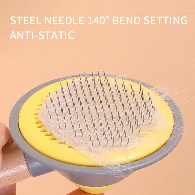 OneKey Pet Hair Remover Comb Pet Comb Grooming Brush Pet Hair Cleaner Brush Cat Shedding Brush Self Cleaning Slicker For Long & Short Hair Cats And Dogs - VINE GLOBAL