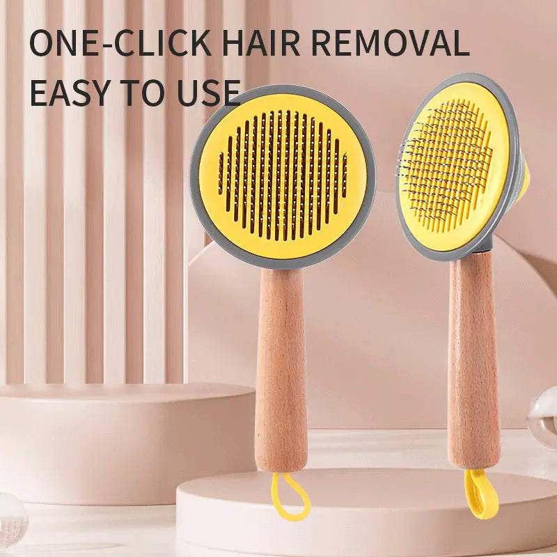 OneKey Pet Hair Remover Comb Pet Comb Grooming Brush Pet Hair Cleaner Brush Cat Shedding Brush Self Cleaning Slicker For Long & Short Hair Cats And Dogs - VINE GLOBAL