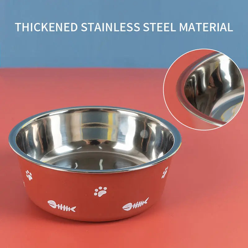 Dog Bowl Cat Bowl For Food And Water, Stainless Steel Pet Feeding Bowl, Durable Non-Skid Insulated Heavy Duty With Rubber Bottom For Medium Large Dogs - VINE GLOBAL