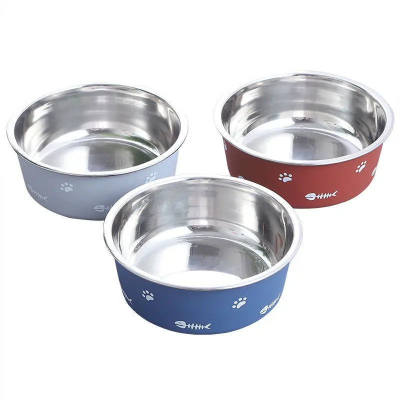 Dog Bowl Cat Bowl For Food And Water, Stainless Steel Pet Feeding Bowl, Durable Non-Skid Insulated Heavy Duty With Rubber Bottom For Medium Large Dogs - VINE GLOBAL