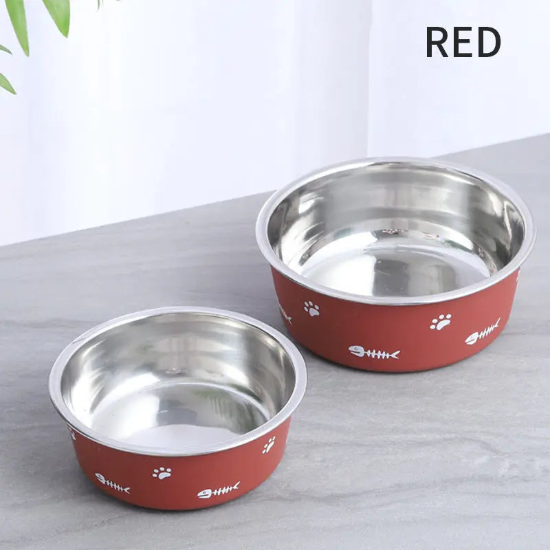 Dog Bowl Cat Bowl For Food And Water, Stainless Steel Pet Feeding Bowl, Durable Non-Skid Insulated Heavy Duty With Rubber Bottom For Medium Large Dogs - VINE GLOBAL