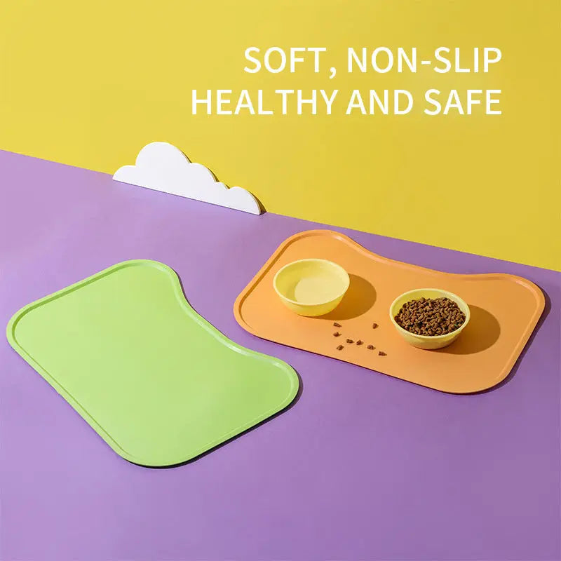 Silicone Waterproof Pet Feeding Mat for Dog & Cat Bowls. - VINE GLOBAL
