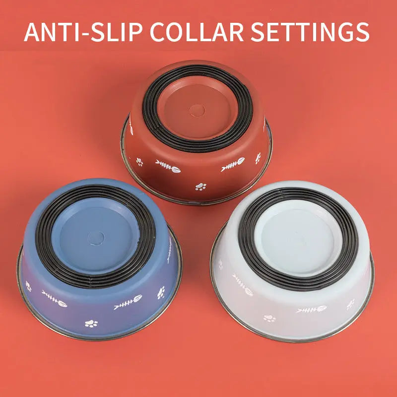 Dog Bowl Cat Bowl For Food And Water, Stainless Steel Pet Feeding Bowl, Durable Non-Skid Insulated Heavy Duty With Rubber Bottom For Medium Large Dogs - VINE GLOBAL