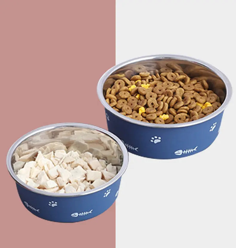 Dog Bowl Cat Bowl For Food And Water, Stainless Steel Pet Feeding Bowl, Durable Non-Skid Insulated Heavy Duty With Rubber Bottom For Medium Large Dogs - VINE GLOBAL