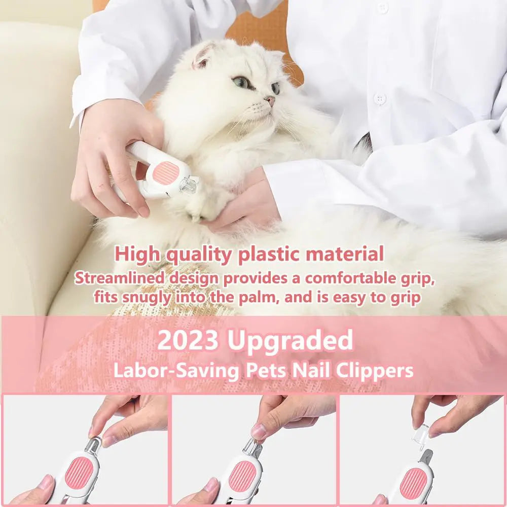 Dog And Cat Nail Clippers, Pet Nail Trimmers With LED Light, And Circular Cut-hole Cat Paw Cutter Dogs Nail Cutter Avoid Excessive Cutting - VINE GLOBAL