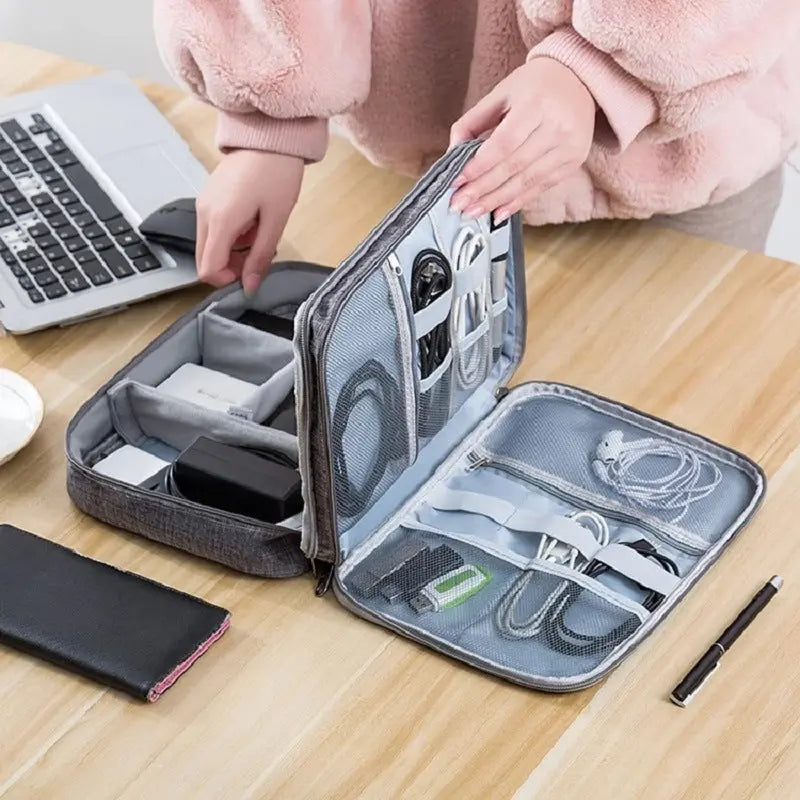 Electronics Organizer Travel Cable Organizer Bag Waterproof Portable Digital Storage Bag Electronic Accessories Case Cable Charger Organizer Case Multifunctional Waterproof Storage Bag - VINE GLOBAL