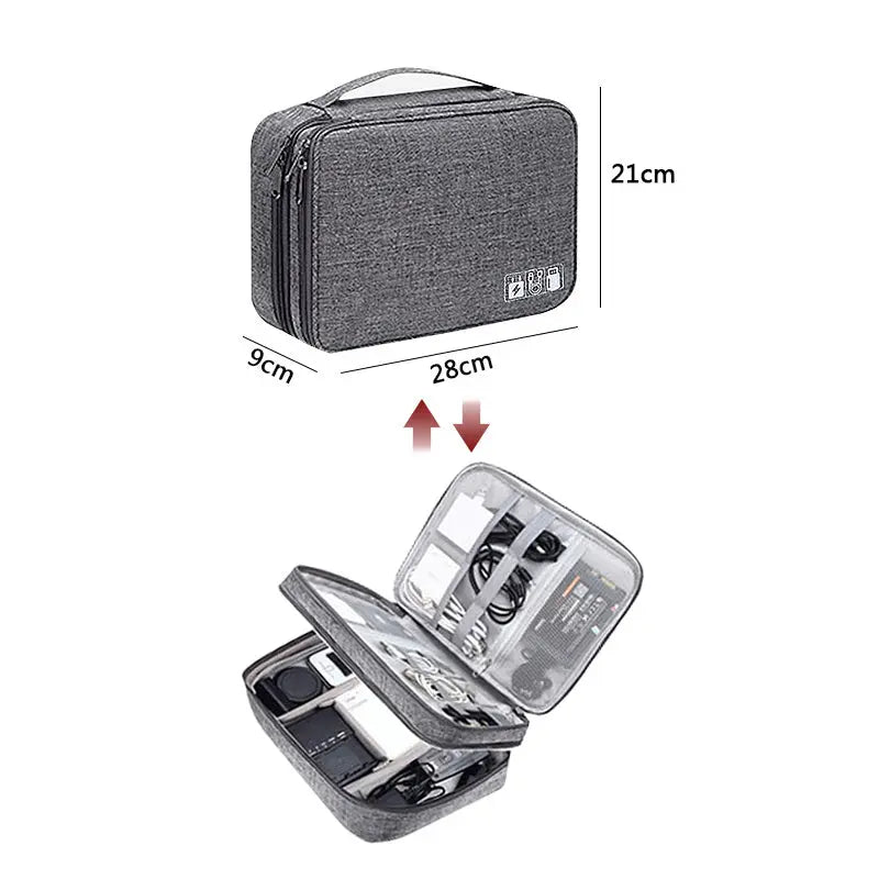Electronics Organizer Travel Cable Organizer Bag Waterproof Portable Digital Storage Bag Electronic Accessories Case Cable Charger Organizer Case Multifunctional Waterproof Storage Bag - VINE GLOBAL