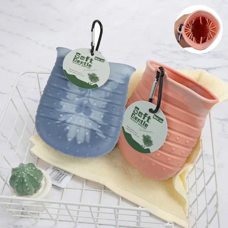 2 In 1 Dog Foot Washer Dog Paw Brush Cleaning Brush Feet Cleaner For Puppy Grooming Pet Cleaning Brush Dog Paw Cleaner Cup,Pet Foot Washer,Portable Dog Cleaning Brush - VINE GLOBAL