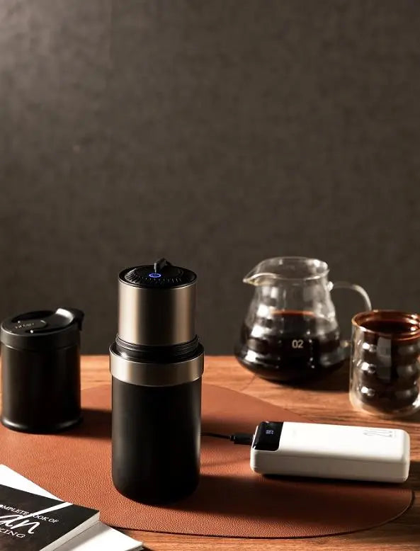 grinding + coffee all-in-one texture classic extraction coffee 25 cups car coffee grinding bean bin capacity 20g 5600mAh cup volume 230ml-280ml non-segment fine tuning - VINE GLOBAL
