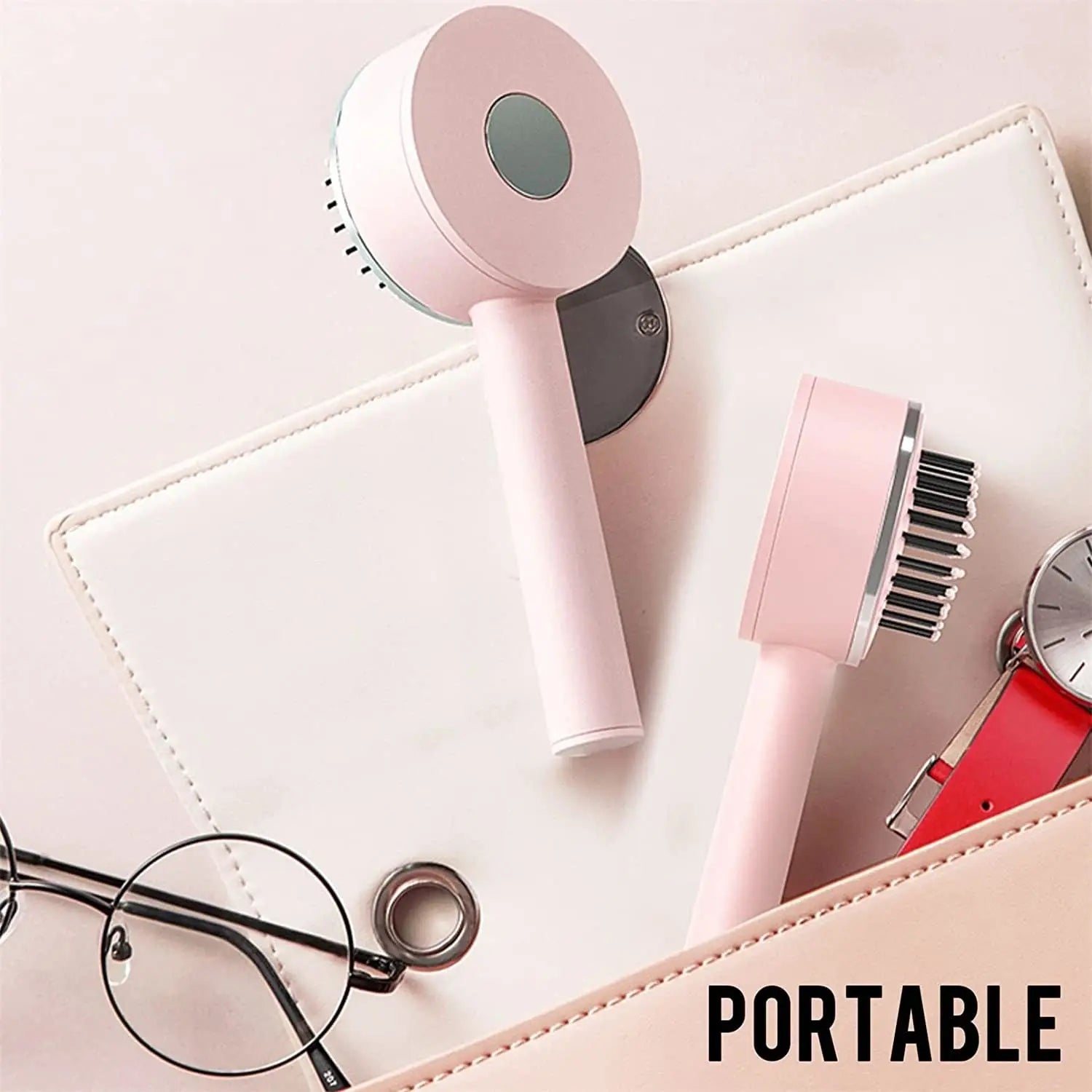 3D Air Cushion Massager Brush With Retractable Bristles Self Cleaning Hair Brush Massage One-key Self-cleaning Hair Brush Anti-Static Airbag Massage Comb For Women Curly Hair Brush - VINE GLOBAL