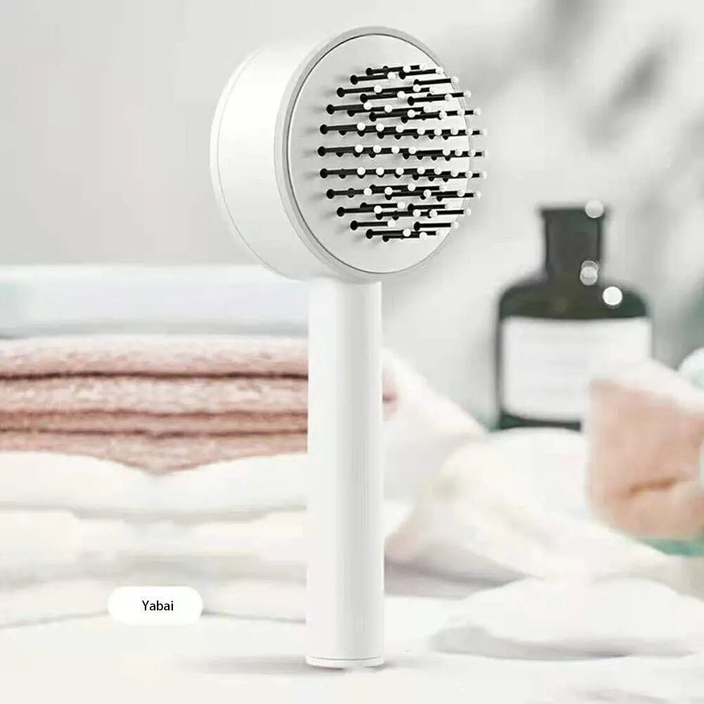 3D Air Cushion Massager Brush With Retractable Bristles Self Cleaning Hair Brush Massage One-key Self-cleaning Hair Brush Anti-Static Airbag Massage Comb For Women Curly Hair Brush - VINE GLOBAL
