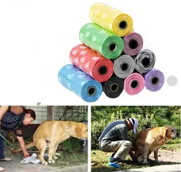 15Pcs/Roll Dog Cat Poop Bag Degradable Pet Garbage Bag Suitable for All Pets Outdoor Home Cleaning Bag For Pet Home Clean - VINE GLOBAL