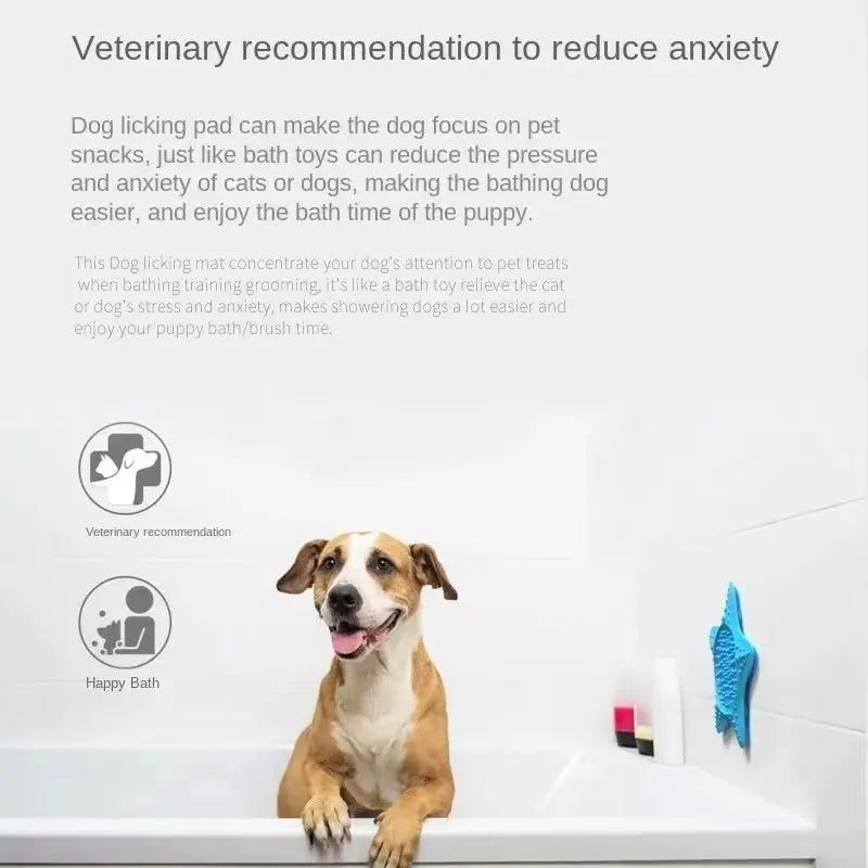 Pet Dog Licking Plate Food Silicone Dog Licking Bowl Distracted Bathing Lick Pad for Dogs Pet Slow Food Pad with Suction Cup - VINE GLOBAL