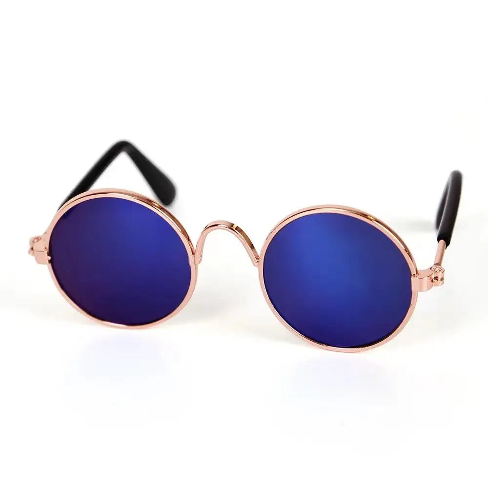 Pet Sunglasses Dog Cat Vintage Round Reflection Glasses for Photos Props Fashion Accessories - VINE GLOBAL