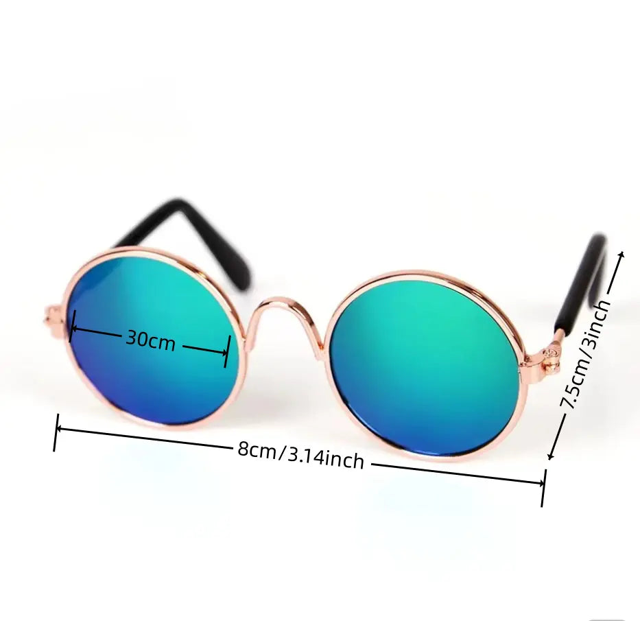 Pet Sunglasses Dog Cat Vintage Round Reflection Glasses for Photos Props Fashion Accessories - VINE GLOBAL