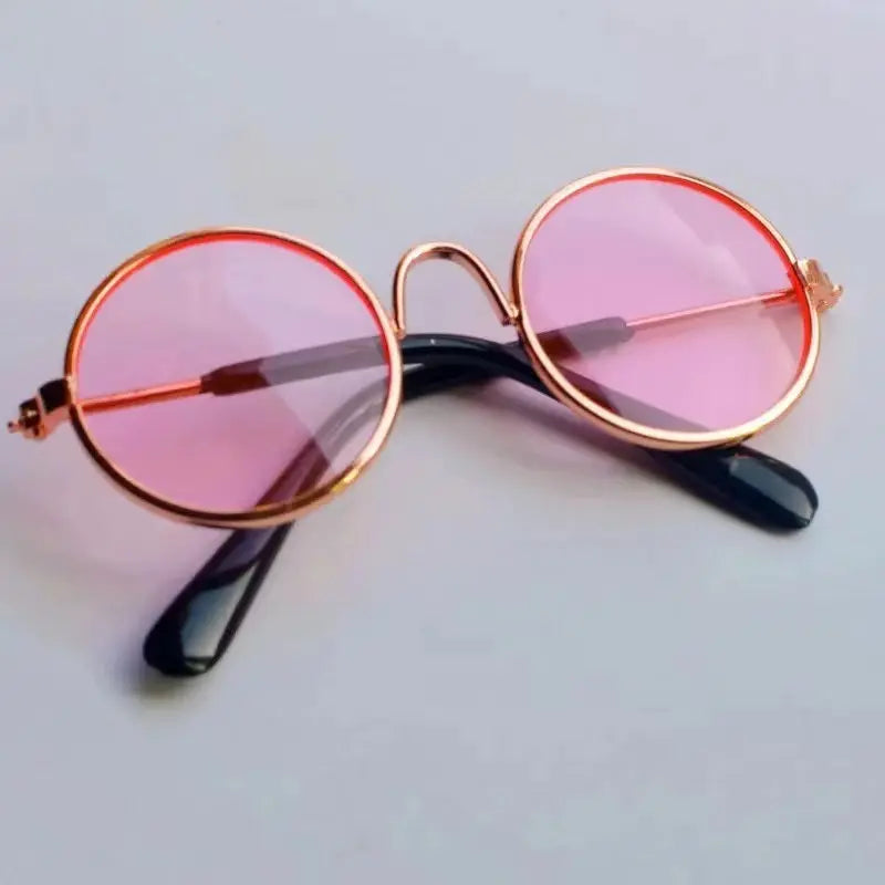 Pet Sunglasses Dog Cat Vintage Round Reflection Glasses for Photos Props Fashion Accessories - VINE GLOBAL