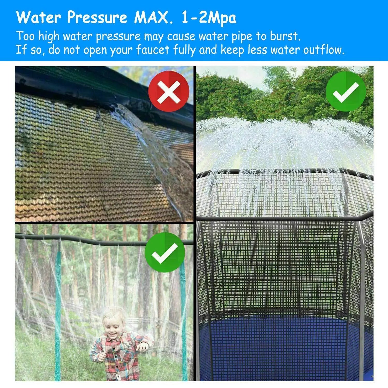 Kids Trampoline Sprinkler Outdoor Water Park Sprinkler for Kids Outdoor Water Game Toys - VINE GLOBAL