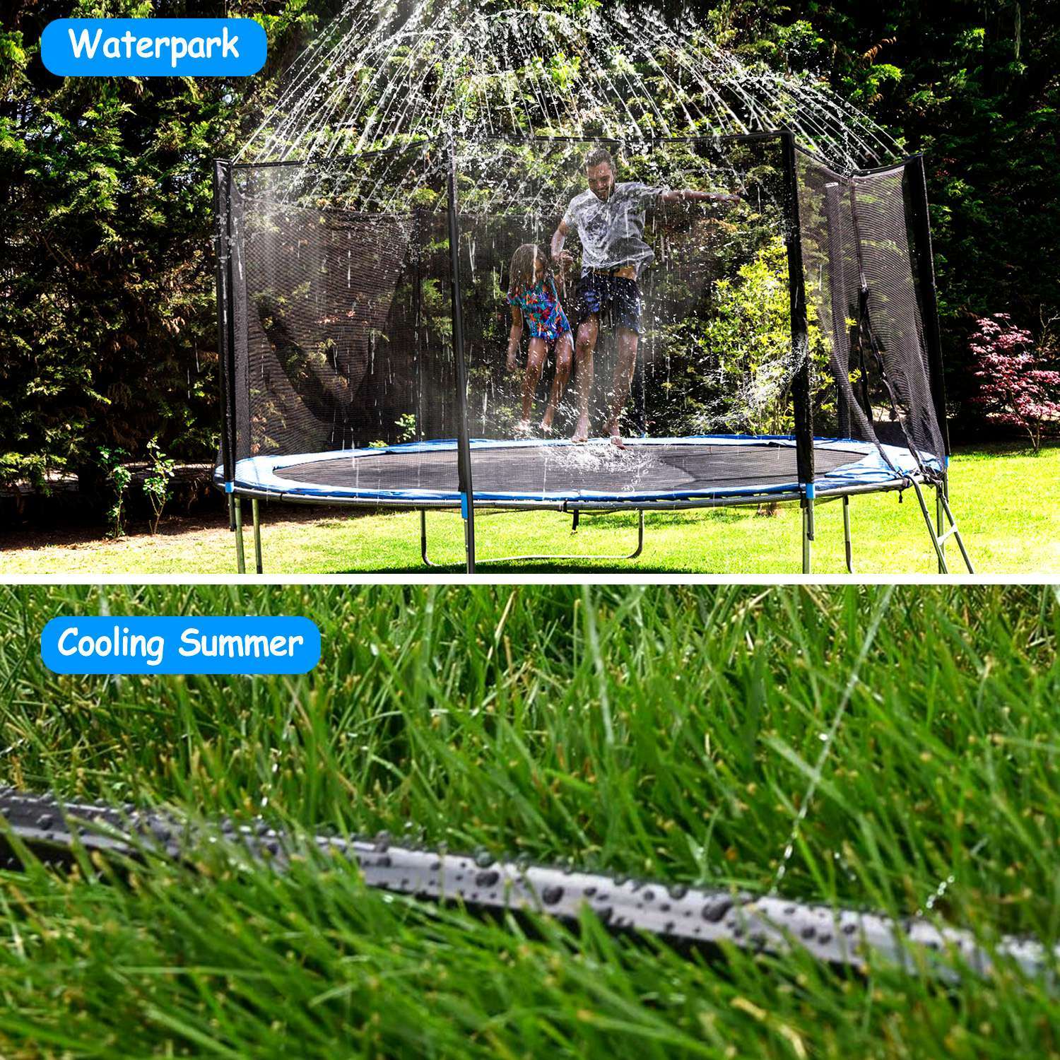 Kids Trampoline Sprinkler Outdoor Water Park Sprinkler for Kids Outdoor Water Game Toys - VINE GLOBAL