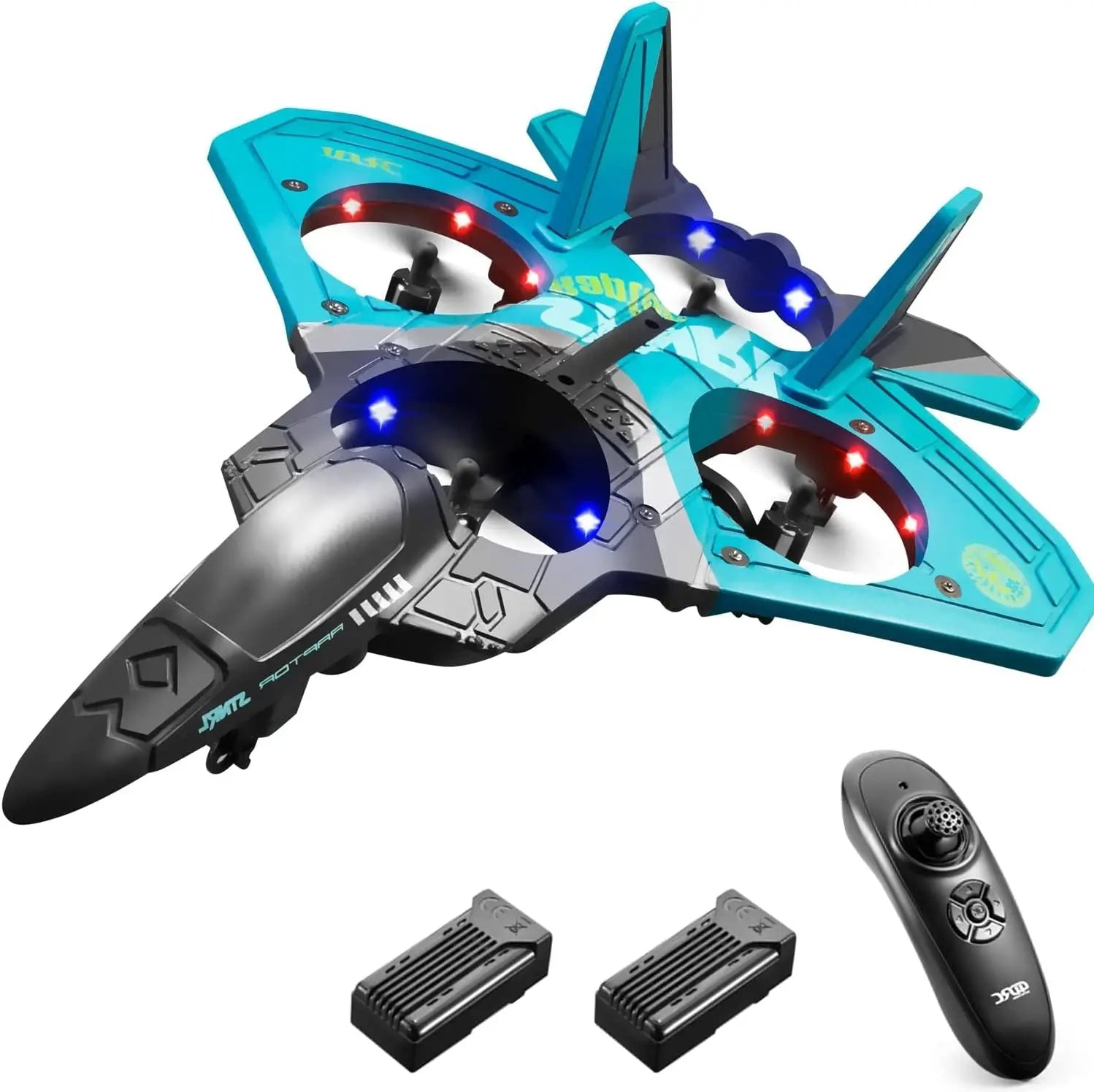 4DRC V17 Remote Control Plane RC Airplanes 2.4GHz 6CH EPP RC Plane 4 Motor RC Aircraft Toys for Adult Kids with Function Gravity Sensing Stunt Roll Cool Light RC Planes Airplanes - VINE GLOBAL