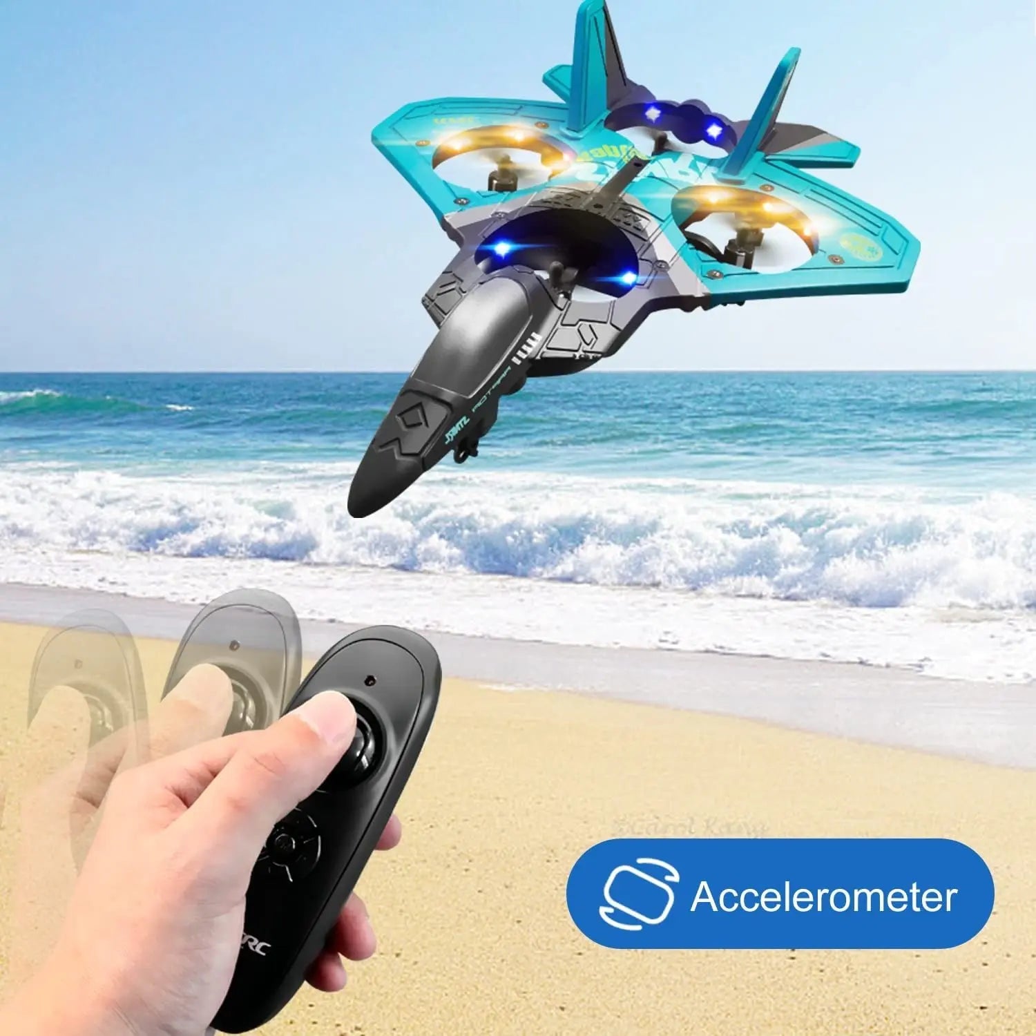 4DRC V17 Remote Control Plane RC Airplanes 2.4GHz 6CH EPP RC Plane 4 Motor RC Aircraft Toys for Adult Kids with Function Gravity Sensing Stunt Roll Cool Light RC Planes Airplanes - VINE GLOBAL