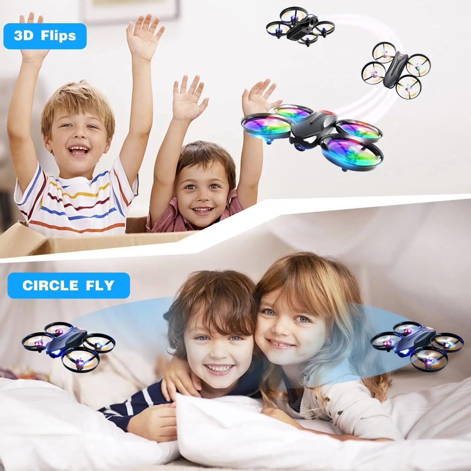 4DRC V16 Drone with Camera for Kids,1080P FPV Camera Mini RC Quadcopter Beginners Toy with 7 Colors LED Lights,3D Flips,Gesture Selfie,Headless Mode,Altitude Hold,Gift Toy for Boys and Girls - VINE GLOBAL