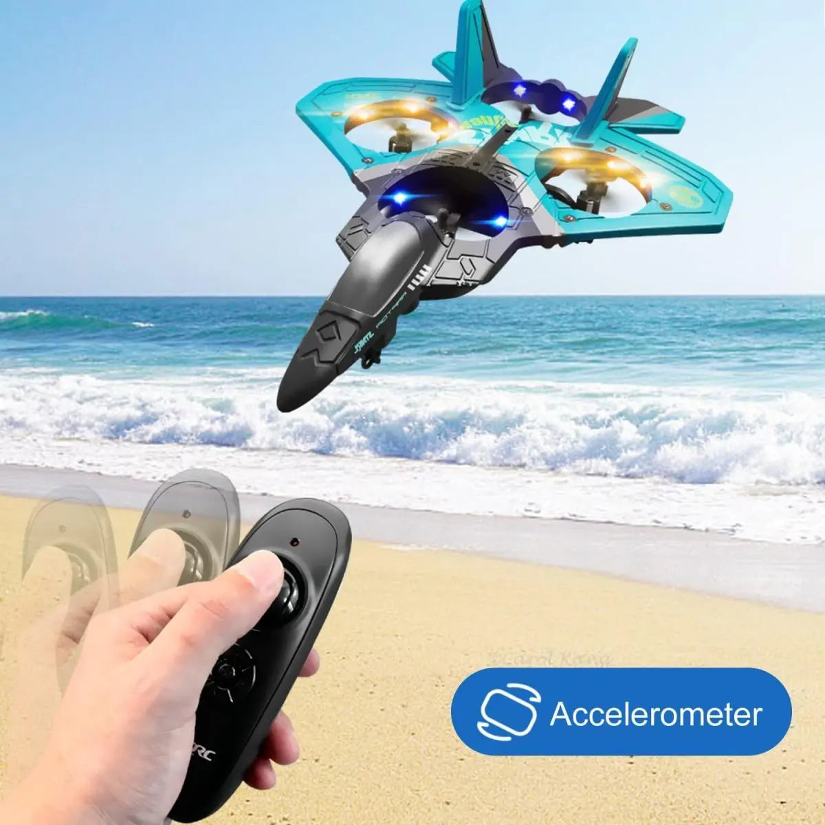 4DRC V17 Remote Control Plane RC Airplanes 2.4GHz 6CH EPP RC Plane 4 Motor RC Aircraft Toys for Adult Kids with Function Gravity Sensing Stunt Roll Cool Light RC Planes Airplanes - VINE GLOBAL