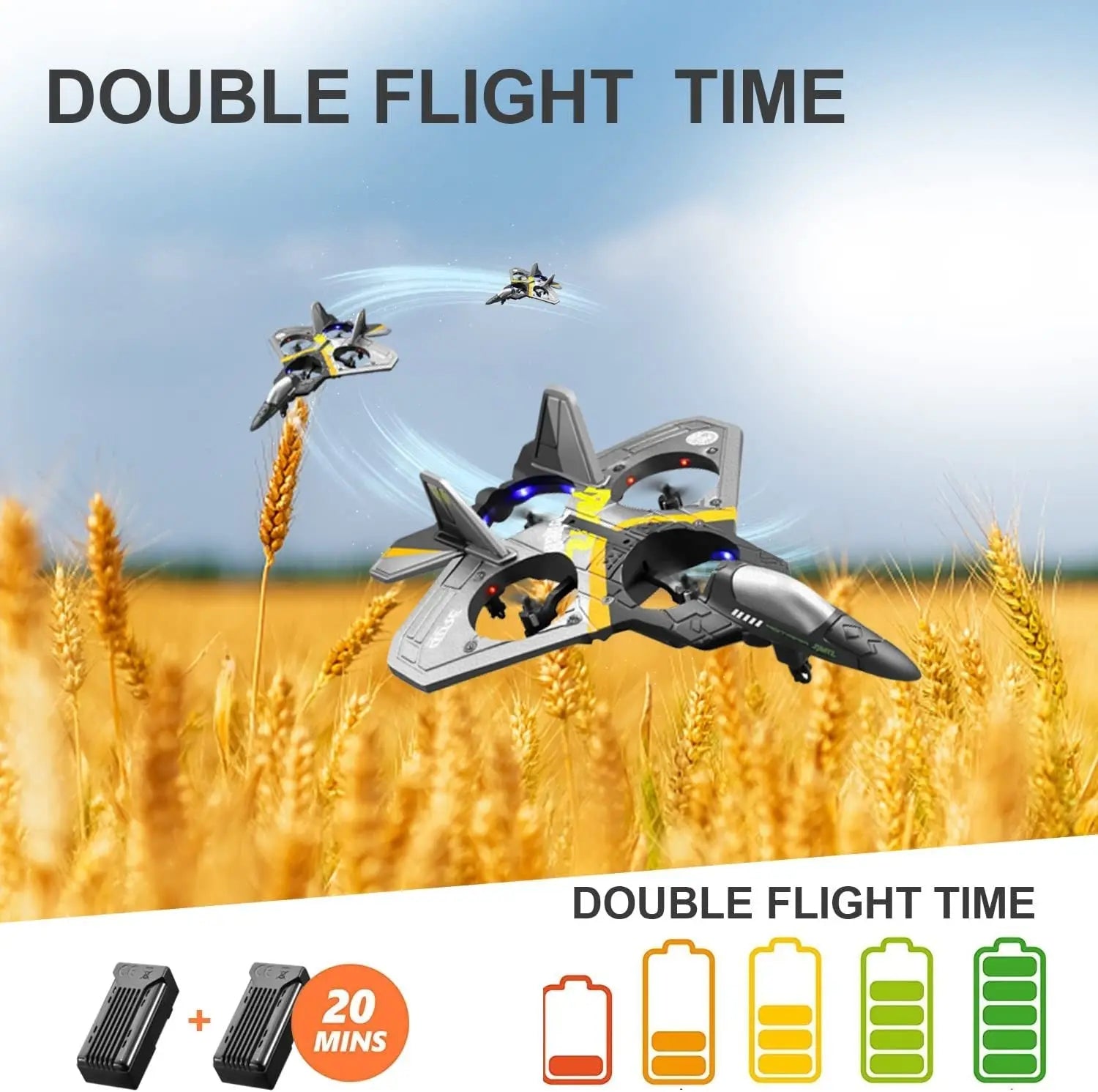 4DRC V17 Remote Control Plane RC Airplanes 2.4GHz 6CH EPP RC Plane 4 Motor RC Aircraft Toys for Adult Kids with Function Gravity Sensing Stunt Roll Cool Light RC Planes Airplanes - VINE GLOBAL