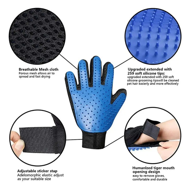 Cat Grooming Glove For Cats Wool Glove Pet Hair Deshedding Brush Comb Glove For Pet Dog Cleaning Massage Glove For Animal Sale - VINE GLOBAL