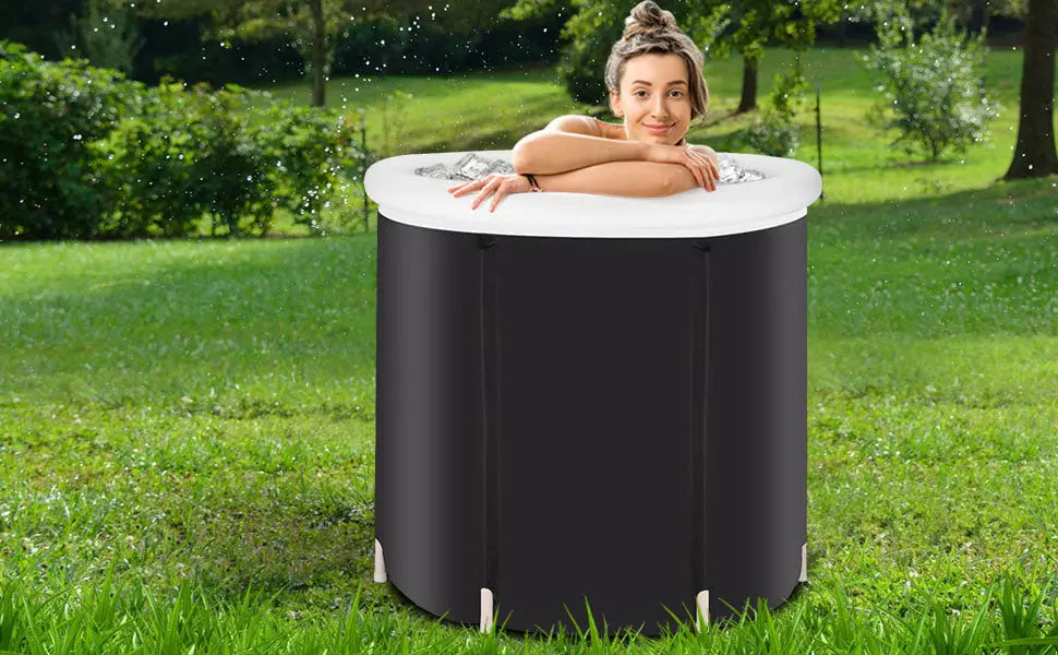 Recovery ice tub, Foldable Adult Bathtub, Outdoor Portable Cold Water Therapy tub, Fitness/Rehab ice tub for Athletes, Long-Lasting Insulated ice tub, Adult spa Soaking Bucket - VINE GLOBAL