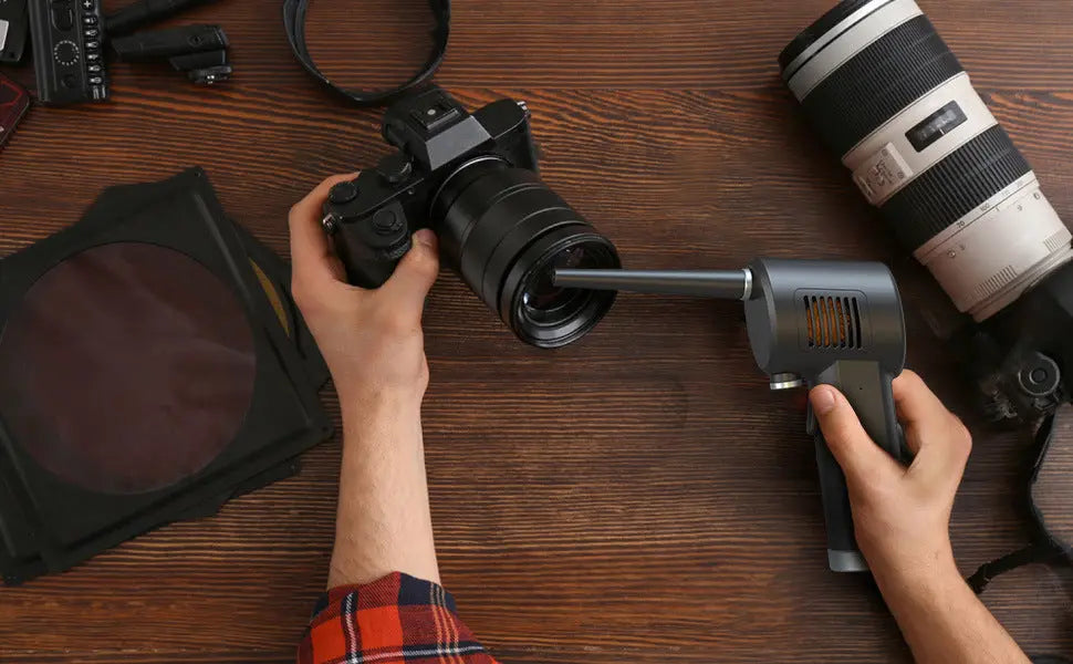 Compressed Air Duster;  New Generation Canned Air;  33000 RPM Electric Air Can for Computer Keyboard Electronics Cleaning;  6000mAh Rechargeable Battery;  Reusable Dust Destroyer - VINE GLOBAL