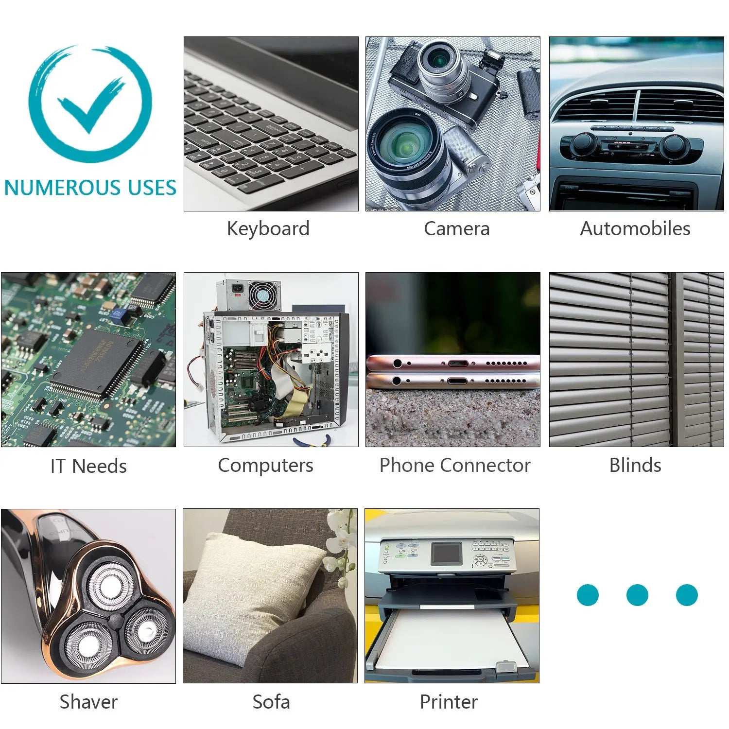 Compressed Air Duster;  New Generation Canned Air;  33000 RPM Electric Air Can for Computer Keyboard Electronics Cleaning;  6000mAh Rechargeable Battery;  Reusable Dust Destroyer - VINE GLOBAL