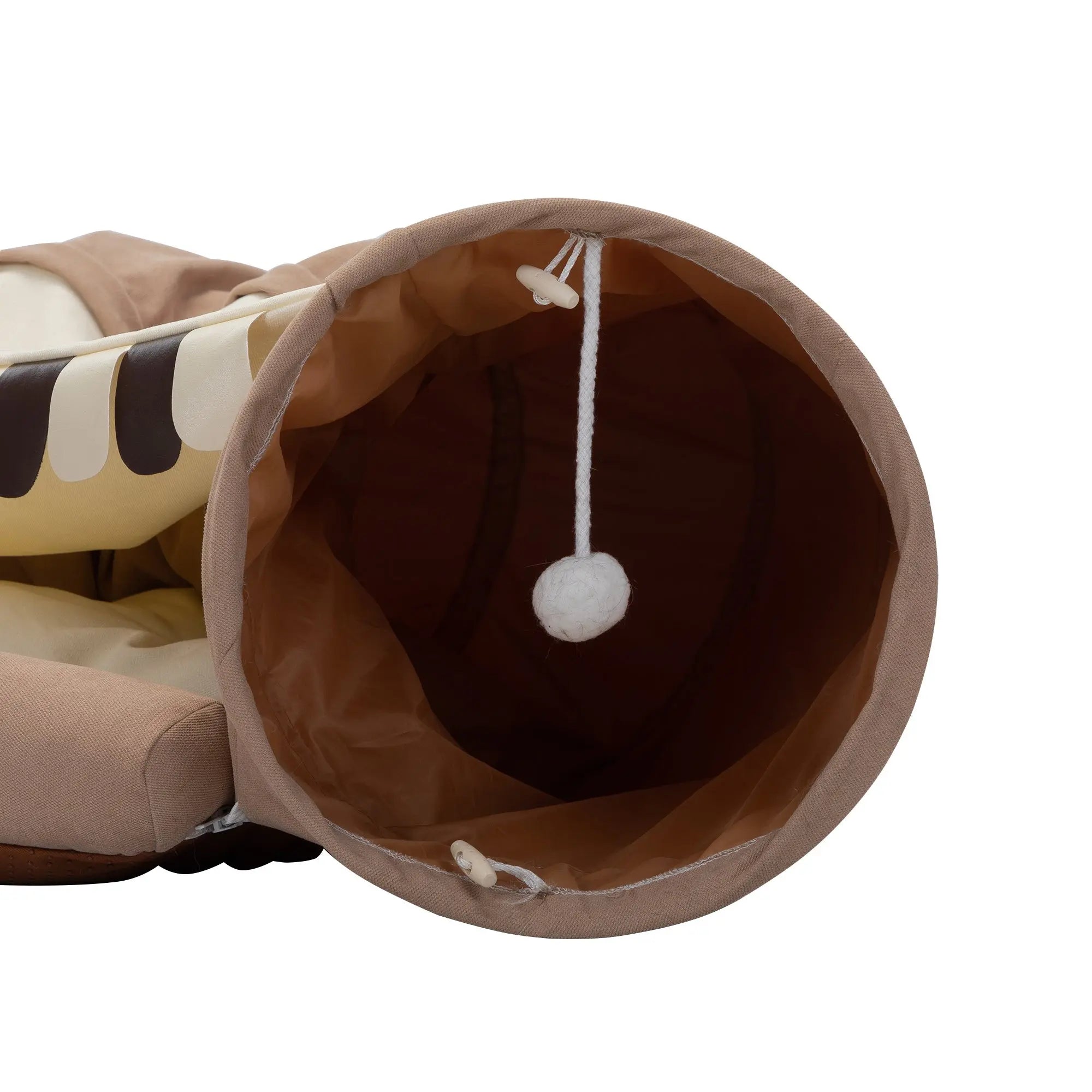 Collapsible Cat Tunnel Bed;  Hide Tunnel for Indoor Cats with Hanging Toys and Cushion Mat;  XH - VINE GLOBAL