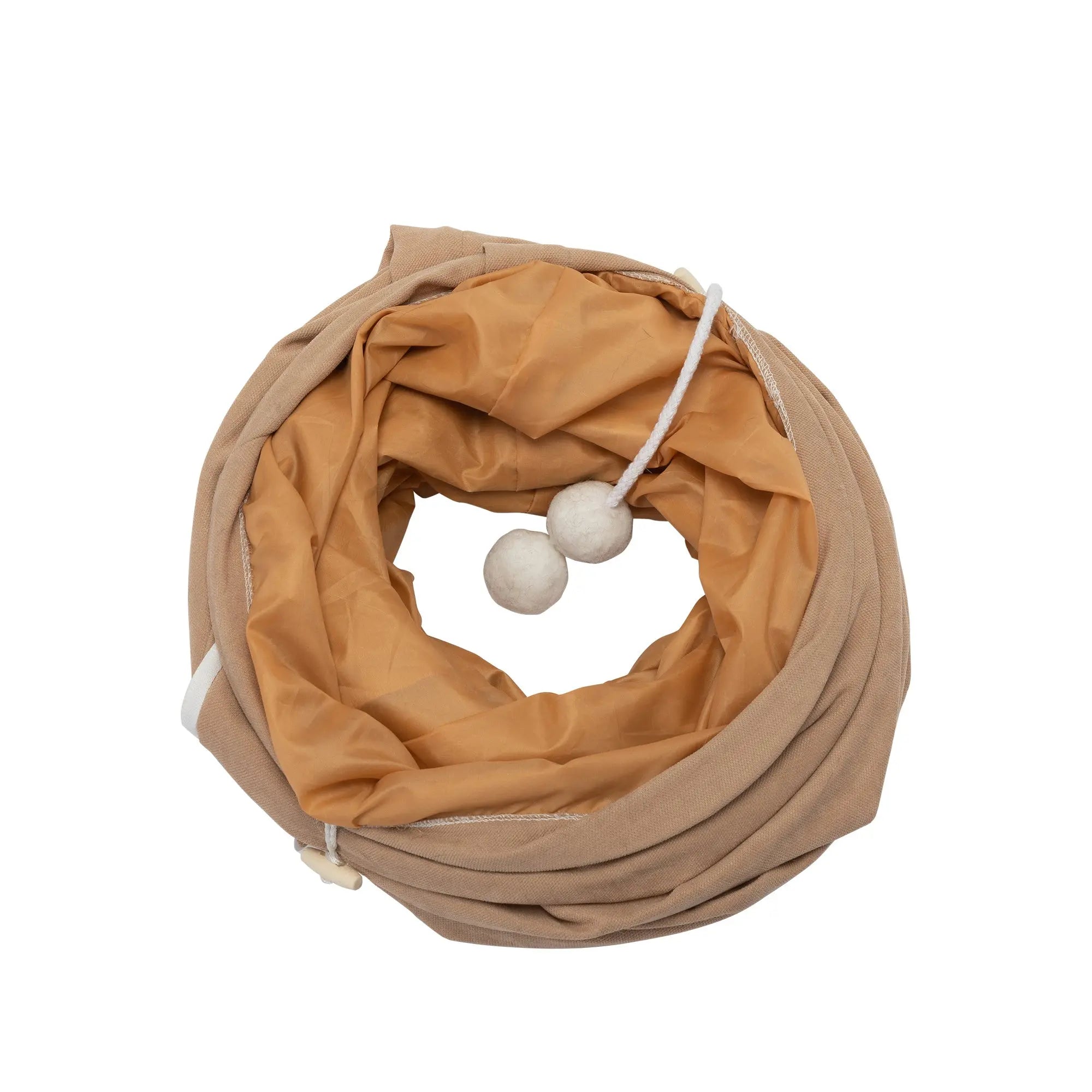 Collapsible Cat Tunnel Bed;  Hide Tunnel for Indoor Cats with Hanging Toys and Cushion Mat;  XH - VINE GLOBAL