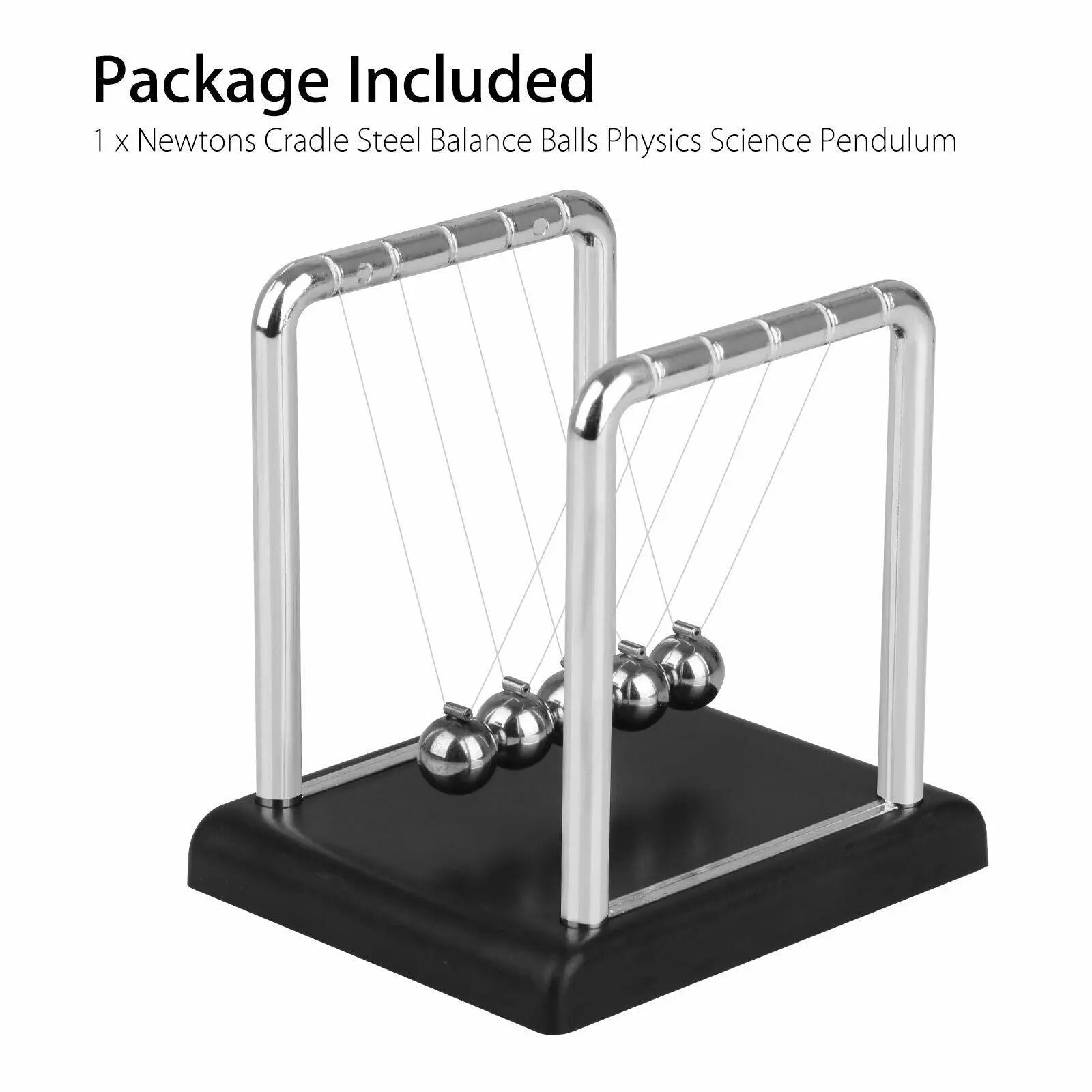 Newtons Cradle Steel Balance Ball Physics Science Pendulum Early Development Educational Desktop Toy Gift Office DecorationNewtons Cradle Pendulum Balance Ball Perpetual Motion Physics Decor Gift - VINE GLOBAL