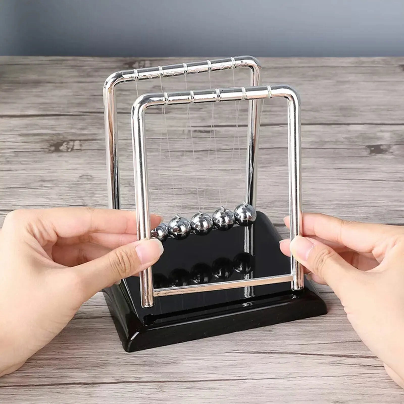 Newtons Cradle Steel Balance Ball Physics Science Pendulum Early Development Educational Desktop Toy Gift Office DecorationNewtons Cradle Pendulum Balance Ball Perpetual Motion Physics Decor Gift - VINE GLOBAL