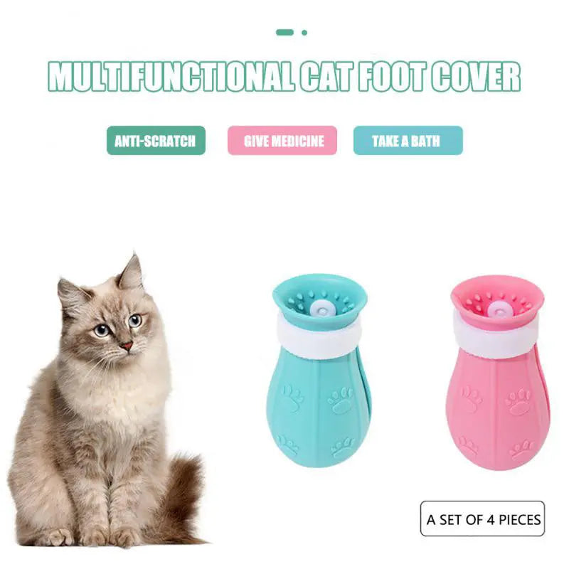 Adjustable Cat Foot Claw Cover Anti-Scratch Prickly Nail Glove Cat Boots For Cats Only, Anti-Scratch Cat Feet Claw Covers Adjustable Prickly Anti-Off Shoes Nail Glove - VINE GLOBAL