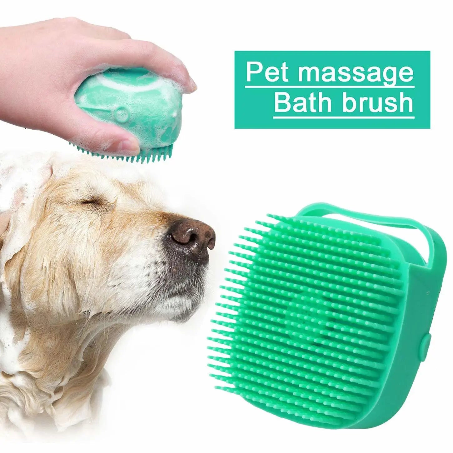 Pet Dog Shampoo Massager Brush Cat Massage Comb Grooming Scrubber Shower Brush For Bathing Short Hair Soft Silicone Brushes - VINE GLOBAL