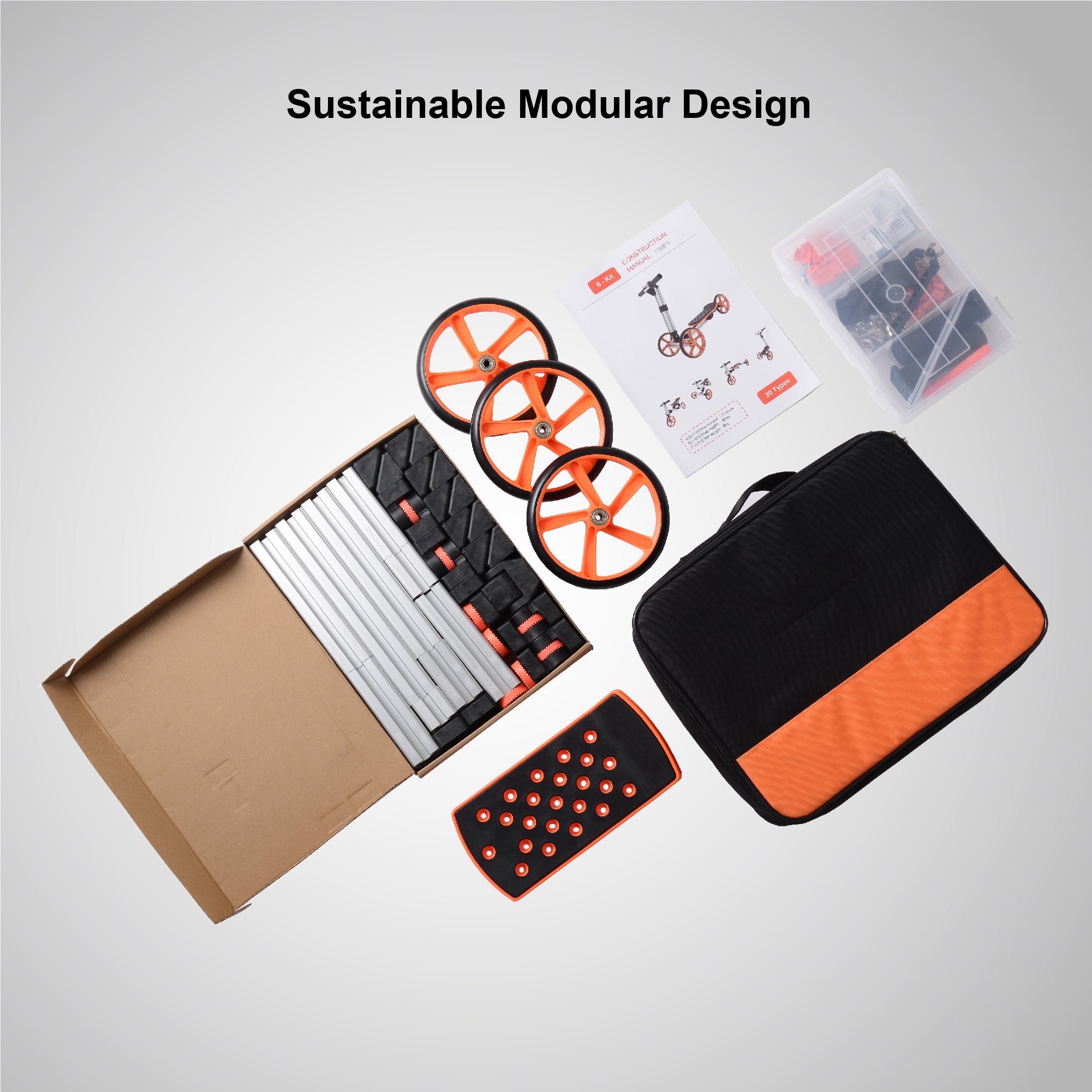 KidRock Constructible Kit 20 in 1 Kids Balance Bike No Pedals Toys for 1 to 4 Year Old Engineering Building Kit Kids Sit/Stand Scooter Most Popular S-Kit (Not Electric) - VINE GLOBAL